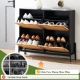 thumbnail image 3 of QinaQin Armoire à Chaussures avec 4 Tiroirs Basculants et Tablettes Réglables à 3 Niveaux pour l'Entrée, 3 of 7