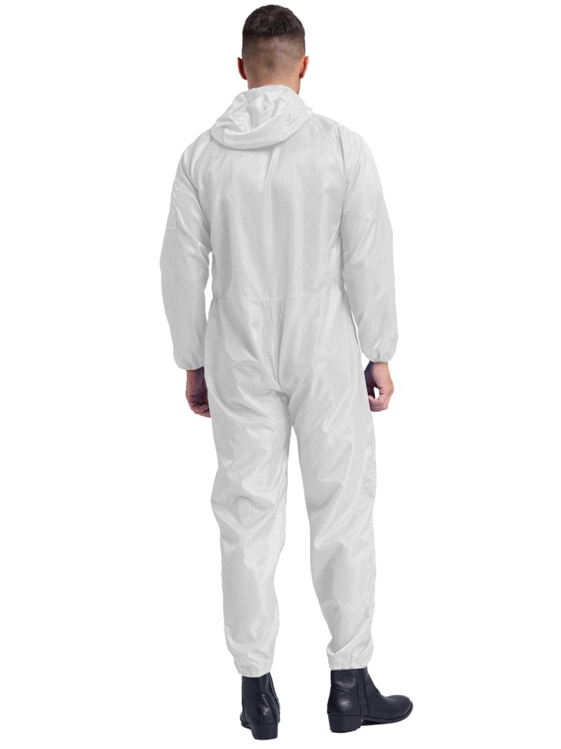 MSemis Men's Anti-Static Hooded Coveralls Zipper Front Full Body