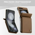 thumbnail image 3 of Dteck Case for Samsung Galaxy Z Flip 7,Magnetic PU Leather Card Slots Wallet Case with RFID Blocking Shockproof Protective Phone Cover for Women Men,Brown, 3 of 7