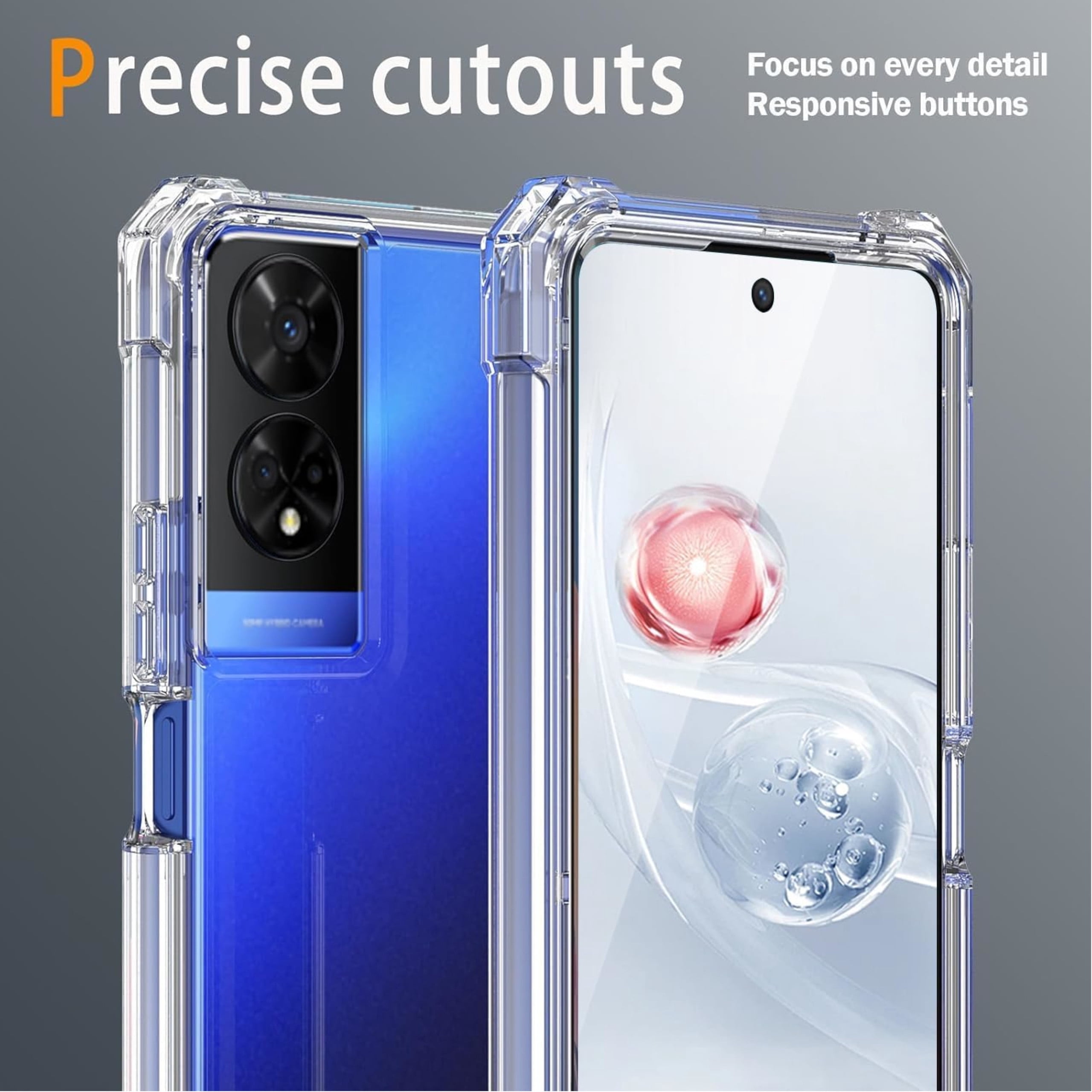 Xpression Phone Case For Cricket Debut S3 Full-Body Clear Dual Layer Hybrid Case Slim, Drop-Proof TPU Hard PC, Durable Corner Front Bumper Protector Cover, Transparent