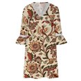 thumbnail image 4 of SMihono Robes d'Été Bohémiennes pour Femmes Grande Taille Été Décontracté Manches Courtes Col en V Imprimé Pagode Robe Ample, 4 of 5