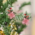 thumbnail image 4 of CuiLiyq 10 PCS Poinsettia Flowers, Christmas Artificial Glitter Flower with Pine Neddles Berry Decorations, for Garland Wreath Tree Home Holiday Wedding Party Decor (Pink), 4 of 6