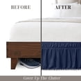 thumbnail image 3 of Elegant Comfort 1-Piece Ella Collection Pom-Pom Bed Skirt 16inch Drop, 1500 Series, Wrap Around Elastic for Easy Application, Wrinkle Resistant, Queen/King, Luxe Navy Blue, 3 of 7