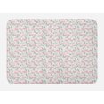 thumbnail image 1 of Flamingo Bath Mat, Pastel Hand Drawn Palm Banana Leaves and Tropical Bird Animal Silhouettes, Plush Bathroom Decor Mat with Non Slip Backing, 29.5" X 17.5", Peacock Green Pink, by Ambesonne, 1 of 2