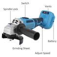 thumbnail image 4 of Meuleuse d'Angle Sans Fil à Haute Puissance, Trousse d'Outils de Coupure, Machine de Meulage Électrique Sans Balais, 6 Vitesses Variables, 100 mm, Compatible avec Batterie Makita 18 V, 4 of 9