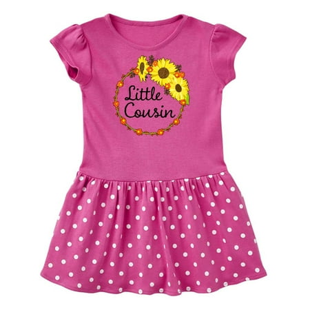 

Inktastic Little Cousin Sunflower Wreath Gift Baby Girl Dress