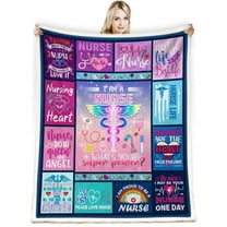 Nurse Gifts Blanket Nurse Gifts for Women, Gifts for Nurses, Nurse Practitioner Gifts, RN Gifts for Nurses, Nurse Appreciation Gifts, Soft Cozy Warm Nurse Theme Throw Blanket for Bed Couch 50"x60"