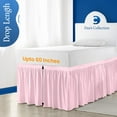 thumbnail image 5 of 30 Inch Drop Twin XL Size Dorm Bed Pink Solid Bed Skirt Lightweight Ruffled Pattern Split Corner Premium Hotal Quality With Flexible Elastic & Fade Resistent, 5 of 7