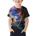 thumbnail image 2 of Xdegoge Kids Boys Cool Graphic T Shirts Awesome Galaxy Outer Space Nebula Print Short Sleeve Crewneck Casual Playwear School Tops Soft Comfy Daily Activewear, 2 of 5