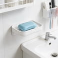 thumbnail image 4 of Rewenti Wall Mounted Soap Box Bathroom Storage Rack No Drilling and Draining Household Soap Box Storage Rack Suction Cup Soap Rack, 4 of 6