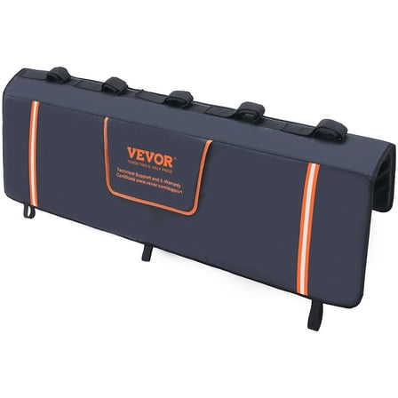 VEVOR Tailgate Bike Pad, 53" Truck Tailgate Pad Carry 5 Mountain Bikes, Tailgate Protection Pad with Reflective Strips and Tool Pockets, Tailgate Pad with Camera Opening for Mid-Size Pickup Trucks