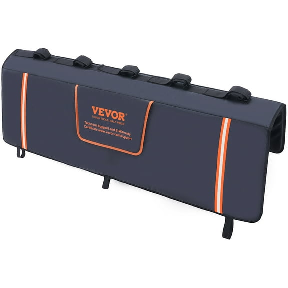 VEVOR Tailgate Bike Pad, 53" Truck Tailgate Pad Carry 5 Mountain Bikes, Tailgate Protection Pad with Reflective Strips and Tool Pockets, Tailgate Pad with Camera Opening for Mid-Size Pickup Trucks
