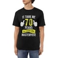 thumbnail image 1 of Camisetas de algodón para hombre, divertidas, de broma de 70 años, para 70 cumpleaños, informales, básicas, de cuello redondo y manga corta., 1 of 6