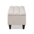 thumbnail image 4 of Baxton Studio Brette Beige Banc Ottoman Rembourré en Bois Brun Foncé, 4 of 10