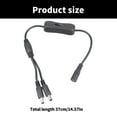 thumbnail image 3 of Power Extension Cable DC5521 Y Splitter 5.5x2.1mm Female to Double Male with Switcher for CCTV and LED 37CM, 3 of 8