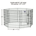 thumbnail image 4 of MidWest Home for Pets Metal Exercise Dog Playpen with Door, 8 Panels, 4 Ground Stakes, Foldable and Portable Pet Playpen, 30 Inch High, Black, 4 of 10