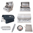 "Lion Premium BBQ Grill Set 32"" Natural Gas, Double Burner, Door