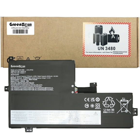 GREENTECH L20L3PG2 5B11B36309 BATTERY FOR LENOVO CHROMEBOOK 100E 500E GEN 3 42WH L20M3PG2 L20D3PG2 5B11B36314 5B11B36317 SB11B36316 SB11B36318 SB11B36322