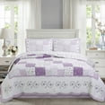 thumbnail image 5 of Cozy Line Home Fashions 3-Piece Love of Lilac Quilt Bedding Sets, King, 5 of 7