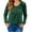#0004-Green, variant on Ounisa Women's Long Sleeve Scoop Neck Pleated Front Fitted Blouse Tops