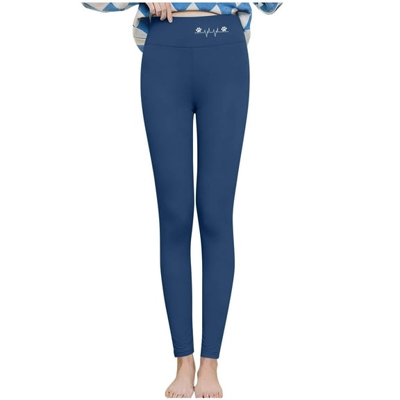 Cavosen Yoga Scrub Pants Fleece Stretch Yoga Leggings Solid Elastic Waist Sweatpants Thickened Winter Pants