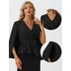 thumbnail image 2 of Blusa elegante Allegra K cuello En V Manga tipo capa Negro XS, 2 of 5