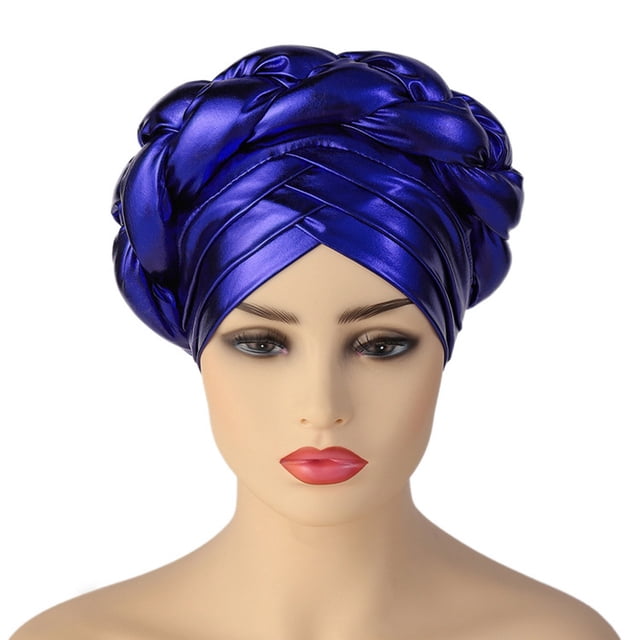 Fashion Women Beading Braid Hat Muslim Ruffle Cancer Wrap Cap Sleep Caps Satin Lined Hair Bonnets