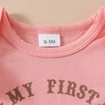 thumbnail image 5 of Kaprioy Baby Girl Outfit Girls Clothes Infant Baby Girl Western Newborn Baby Girl Clothes Cow Letter Print Short Sleeve Romper Ruffle Shorts Set Headband 3Pcs Summer Outfit, 5 of 8