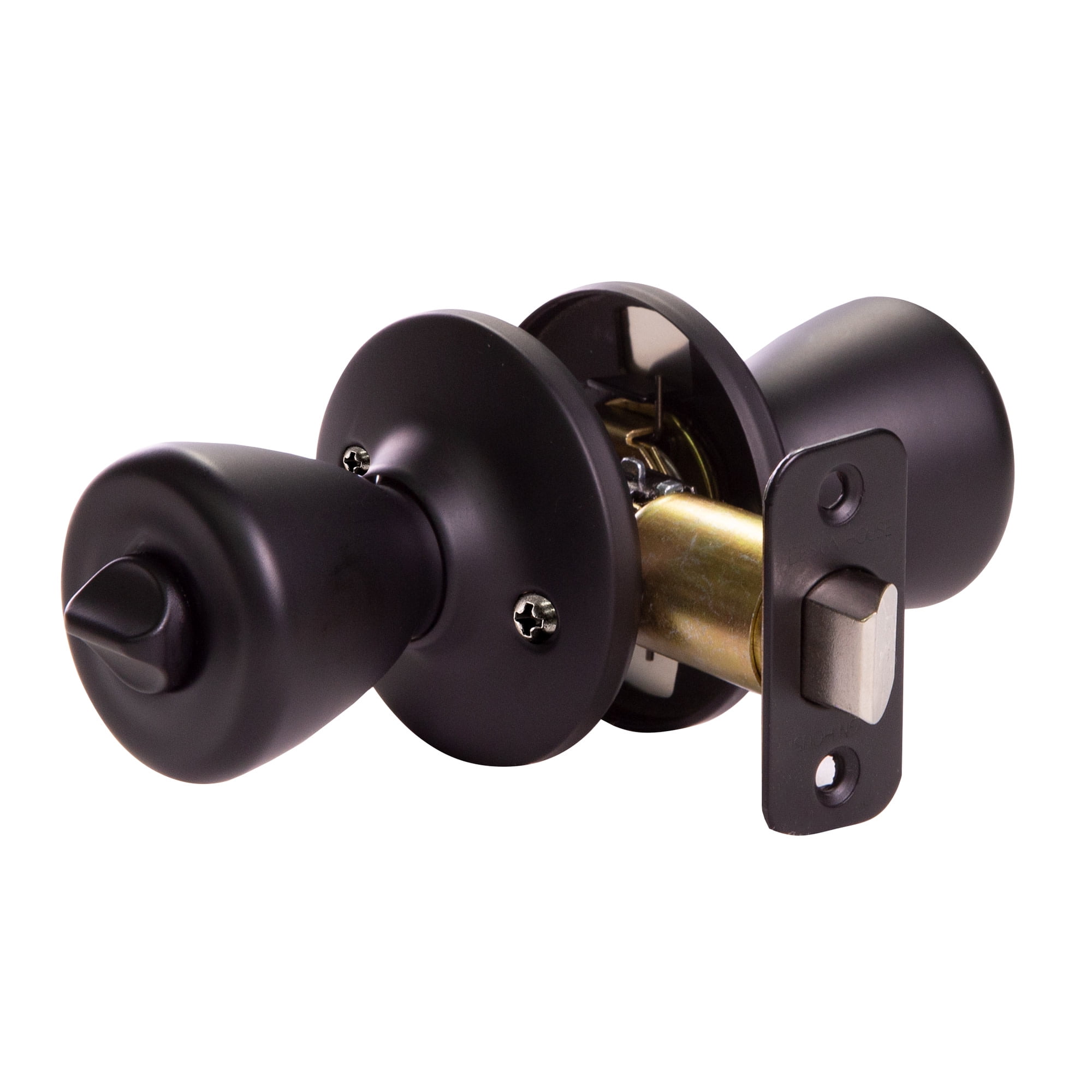 Design House WM477926 Tulip Privacy Bed and Bath Door Knob Matte Black