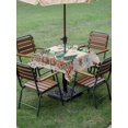 thumbnail image 3 of Outdoor Tablecloth with Umbrella Hole and Zipper, Gingerbread Christmas Square Table Cloth 60x60 Inch Waterproof Tablecloth, Xmas Tree Snowflake Rustic Picnic Table Cover for Patio Camping, 3 of 7
