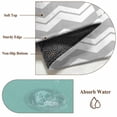 thumbnail image 6 of 2x3 Ft Entryway Area Rug, Grey Chevron Kitchen Rug Runner Washable Floor Mat, Geometric Turquoise Print Wavy Striped White Non Slip Indoor Door Mat Throw Carpet for Bathroom Living Room Bedroom, 6 of 8