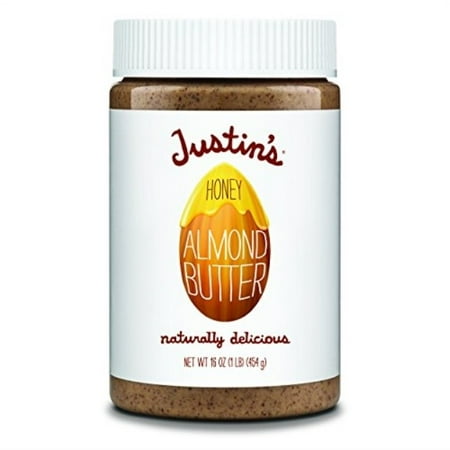justin's honey almond butter, no stir, gluten-free, non-gmo, responsibly sourced, 16oz