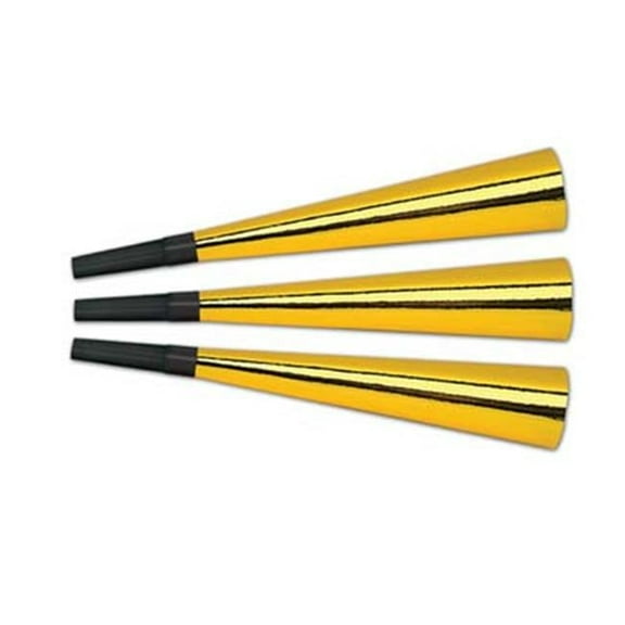 Packaged Foil Horns - Gold - Pack of 12