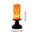 thumbnail image 3 of Halloween Pumpkin Lantern Candle Holder with Skull Decor Tabletop Lamp,A, 3 of 5
