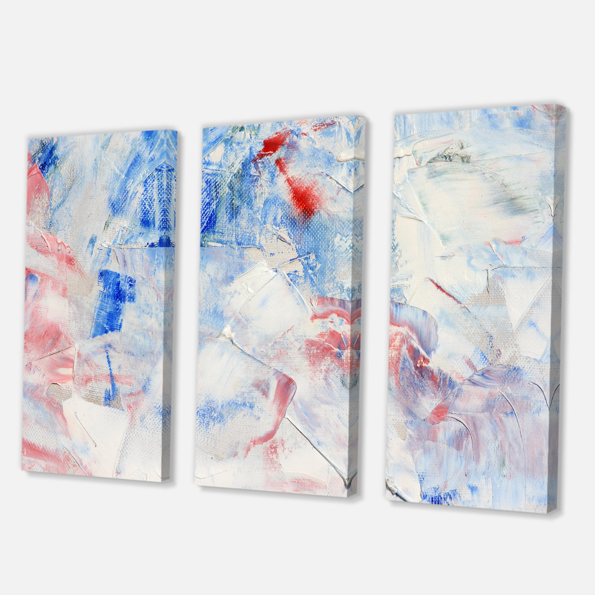 Designart ' Abstract Blue Composition ' Modern Canvas Wall Art Print