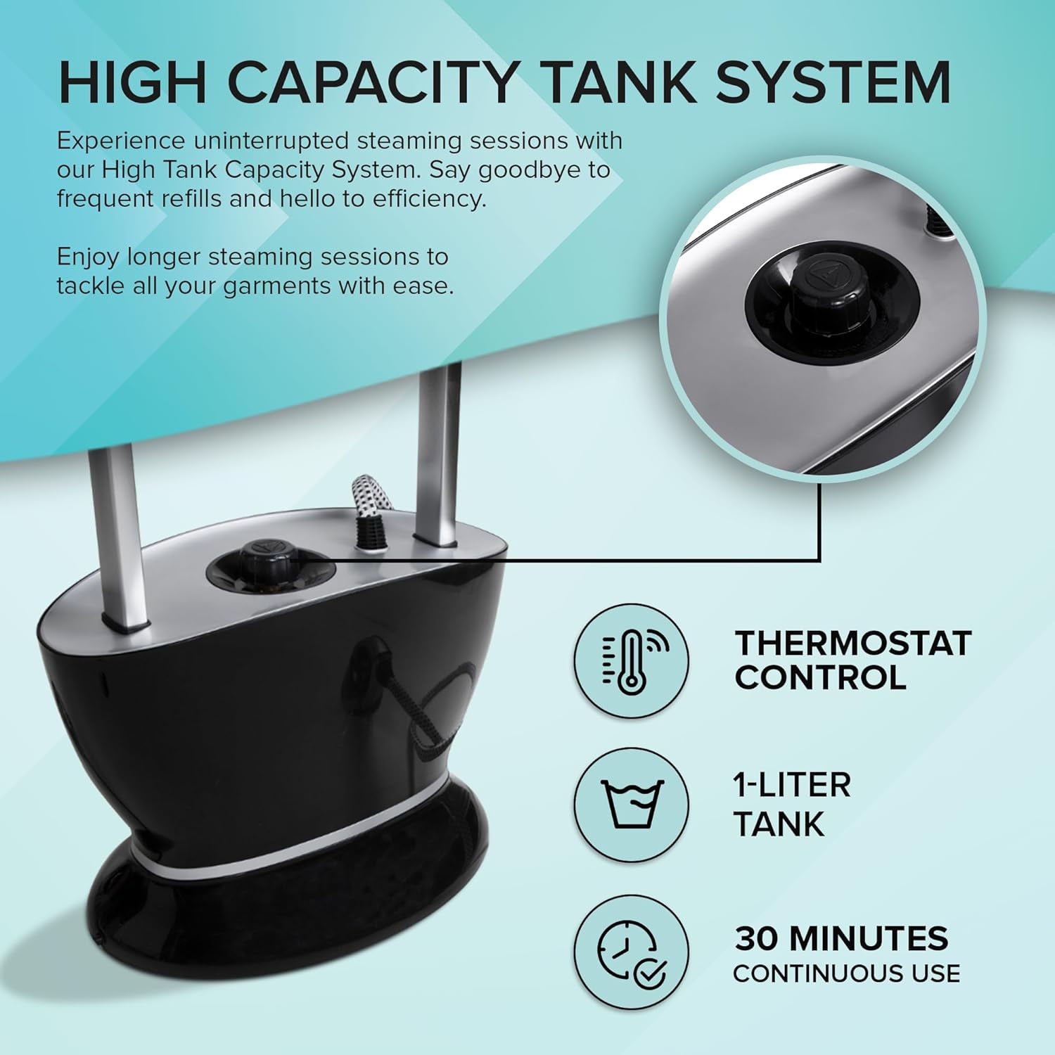 Standing Garment Steamer 1500W With Ironing Board & Hanger - 30s Fast Heat, 1.6L Detachable Tank, 2-Level Steam, Adjustable For Hanging, Flat, And Diagonal Ironing