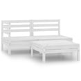 thumbnail image 1 of vidaXL 3 Piece Patio Lounge Set Solid Wood Pine White, 1 of 6