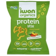 Iwon Organics Protein Stix, Spicy Sweet Peppers, Plant-Based, 10g Protein, 5g Fiber, Baked, Kosher, USDA Certified Organic, Gluten Free & Non-GMO, 1.5 Ounce (Pack of 8)
