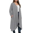thumbnail image 3 of Cueply Women's Plus Size Cardigan Lightweight Long Sleeve Maxi Long Knitted Tops Open Front Sweater, 3 of 6