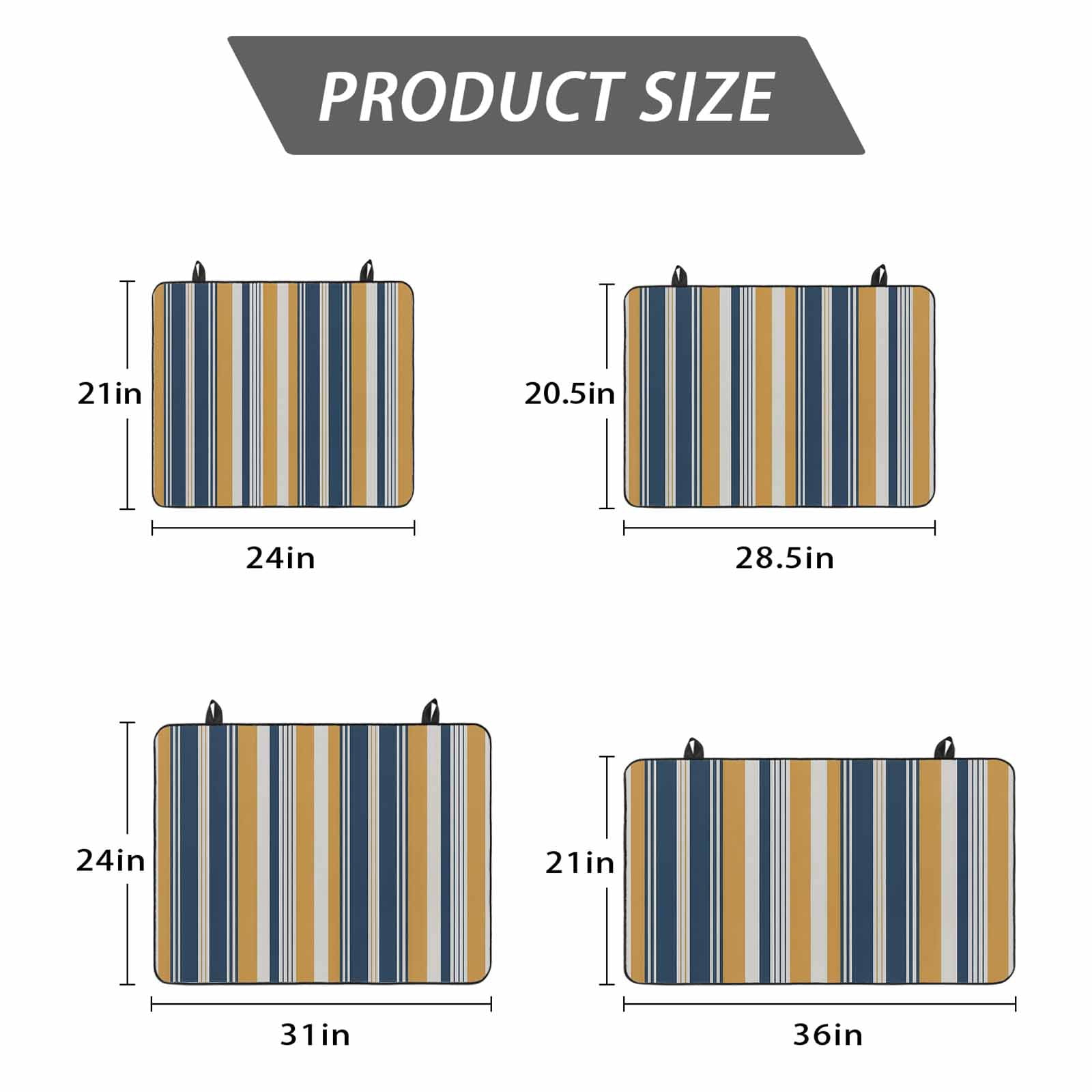 Blue Yellow Striped Stove Top Cover for Electric Stove, Heat-proof & Non Slip Glass Top Stove Cover Protector, Modern Stripes Art Kitchen Flat Cooktop Rubber Mat 24x21 Inches