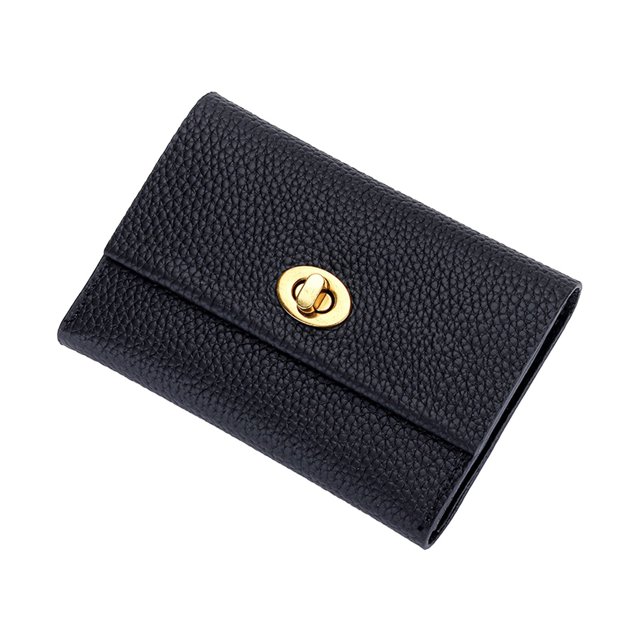 Ediodpoh Full Leather Small Card Holder For Women Short Top Layer Cowhide Business Card Holder Multifunctional Design A