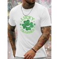 thumbnail image 1 of St. Patrick's Day LUCKY CHARMER Letter Graphic Print Men's Creative Top, Casual Short Sleeve Crew Neck T-shirt, Men's Clothing For Summer Outdoor, 1 of 5