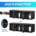 thumbnail image 2 of Wall Mounted Desk Hutch with Doors - Modern Floating Console Media Cabinet with Storage, Black, 41", 2 of 5
