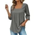 thumbnail image 6 of ZJXFGS Blouses for Women Casual Workout Tops Dress Blouses for Women Workout Tops for Women Womens Work Shirts Casual Blouses for Women Women Tops Gray XL, 6 of 7