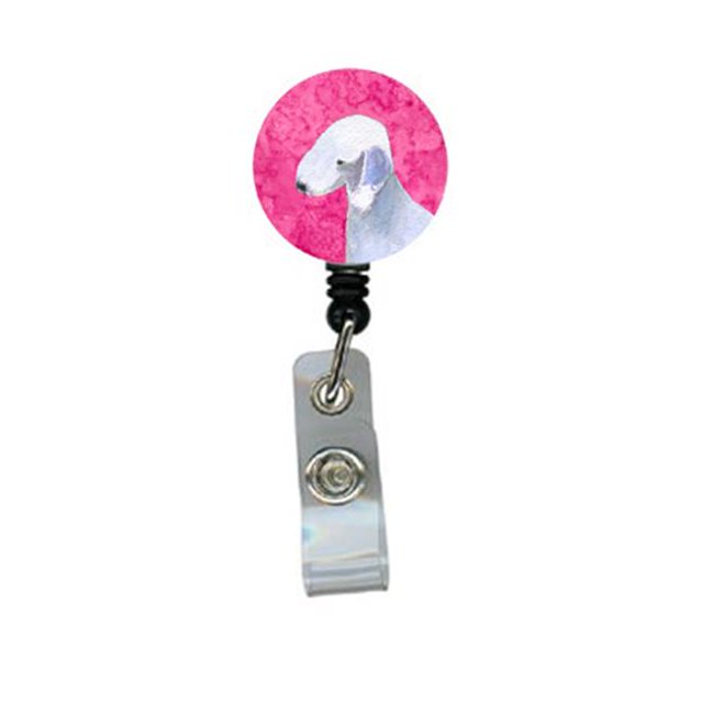 Bedlington Terrier Retractable Badge Reel Or Id Holder With Clip