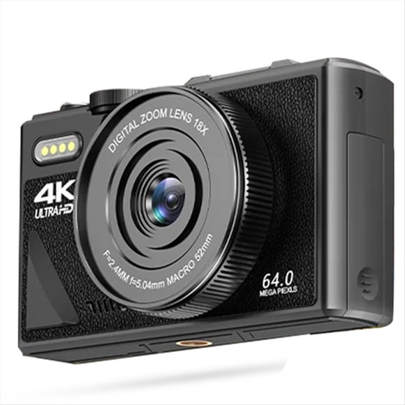 Cámara Digital 4K de 64 MP para Fotografía, Pantalla IPS Abatible de 3 Pulgadas, Zoom Digital de 18X, Videocámara para Vlogs, Cámaras Web.