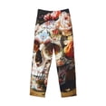 thumbnail image 6 of Daiia Rose Floral Skull Men's Sleep Pant with Pockets and Drawstring,Pajama Pants-X-Large, 6 of 9