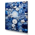 thumbnail image 2 of Designart "Botanical Tiles in Blue and White III" Floral Canvas Wall Art - Modern White Abstract Botanicals Hallway Wall Art Decor, 2 of 6