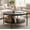 Charcoal Gray-Round, variant on Manxile 2-Tier Round Coffee Table with Open Lower Shelf for Living Room