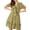Neon Yellow, variant on Women's Leopard Print Tie Front Short Sleeve Mini Dress 100% Polyester Lightweight Fabric for Everyday Wear Comfort